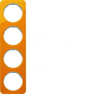 BERKER R.1 Ramka poczwórna akryl pomarańczowy przezroczysty/biała 10142339 HAGER (10142339)