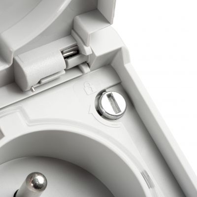 TEKNO IP65GR Gniazdo hermetyczne potrójne zasilające z ochroną styków IP65 biały KANLUX (39225)
