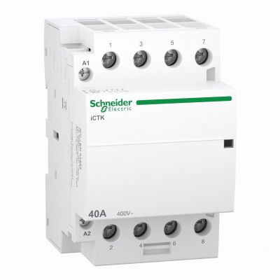 Stycznik modułowy Acti9 iCTK50-40-40-230 40A 4Z 50Hz 220/240 V AC bez możliwości rozbudowy o styki A9C40440 SCHNEIDER (A9C40440)