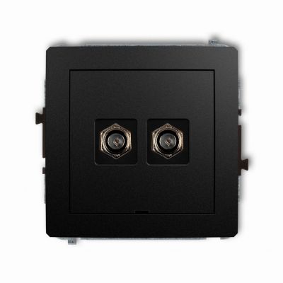 KARLIK DECO Gniazdo podwójne antenowe typu F (SAT) niklowany bez pola opisowego czarny mat 12DGFBO-2 (12DGFBO-2)