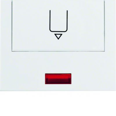 BERKER K.1 Nasadka z nadrukiem i czerwoną soczewką do łącznika na kartę hotelową biały 16417109 HAGER (16417109)