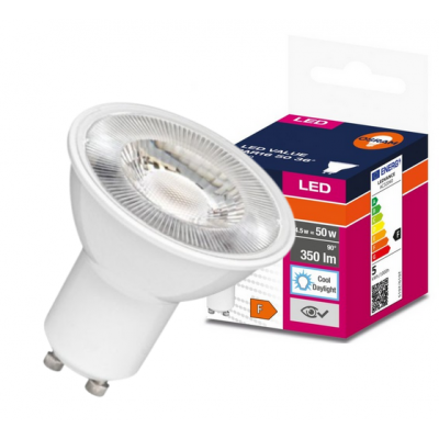 Żarówka LED GU10 4,5/50W 350lm 36° 6500K zimna biel VALUE OSRAM LEDVANCE (4058075198647)