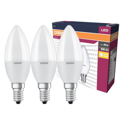 Żarówka LED /3szt./ Świeczka E14 7,5W=60W 806lm 2700K ciepła biel OSRAM (4058075385207)