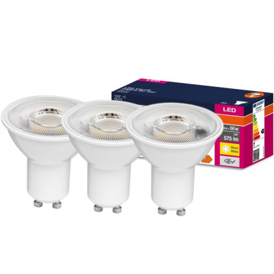 Żarówka LED /3szt./ Reflektor GU10 6,9W=50W 575lm 3000K ciepła biel 120st OSRAM (4058075600003)