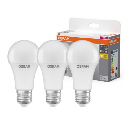 Żarówka LED /3szt./ E27 10W=75W 1055lm ciepła biel OSRAM (4058075819436)