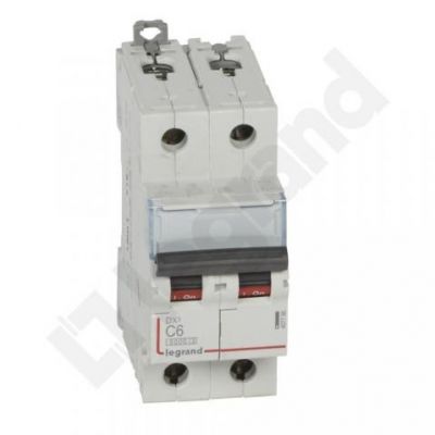 Wyłącznik Nadprądowy S 302 2P C6A 6kA DX3 407796 LEGRAND (407796)