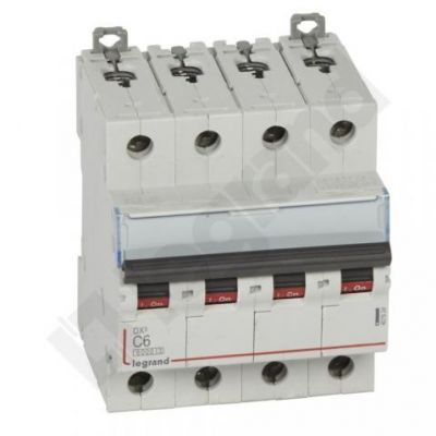 Wyłącznik Nadprądowy S 304 4P C6A 6kA DX3 407924 LEGRAND (407924)
