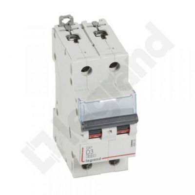 Wyłącznik Nadprądowy S 302 2P D3A 6kA DX3 408025 LEGRAND (408025)