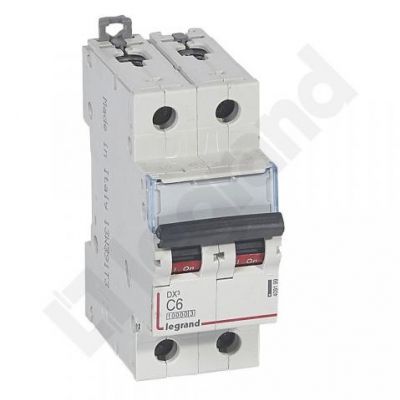Wyłącznik Nadprądowy S 312 2P C6A 10000A DX3 409199 LEGRAND (409199)