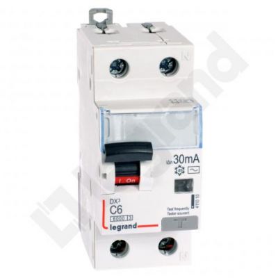 Wyłącznik Różnicowo-Nadprądowy 2P 6A C 0,03A Typ AC P312 DX3 411010 LEGRAND (411010)