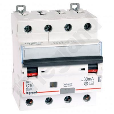 Wyłącznik Różnicowo-Nadprądowy 4P 16A C 0,03A Typ AC P314 DX3 411186 LEGRAND (411186)