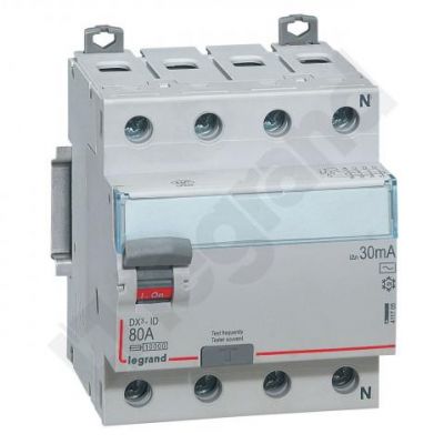 Wyłącznik Różnicowoprądowy 4P 80A 0,03A Typ AC P304 DX3 411705 LEGRAND (411705)