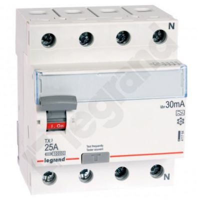 Wyłącznik Różnicowoprądowy 4P 25A 0,03A Typa P304 TX3 411764 LEGRAND (411764)