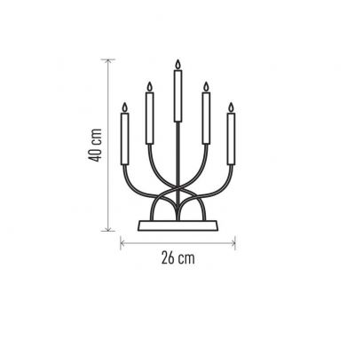 Świąteczny świecznik biały 5LED 40cm metal ciepła biel IP20 timer (DCAW07)