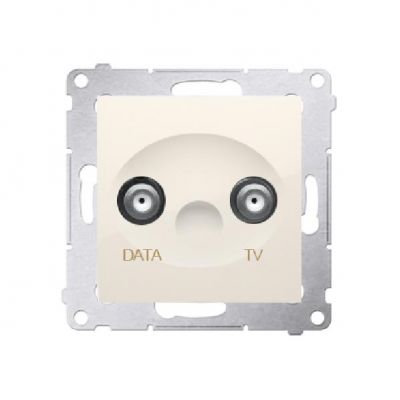 Simon 54 Gniazdo TV-DATA. Dwa porty wyjściowe typu /F/ Częstotliwość dla wejścia 5-1000 MHz kremowy DAD1.01/41 (DAD1.01/41)