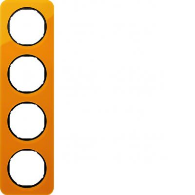 BERKER R.1 Ramka poczwórna akryl pomarańczowy przezroczysty/czarny 10142334 HAGER (10142334)