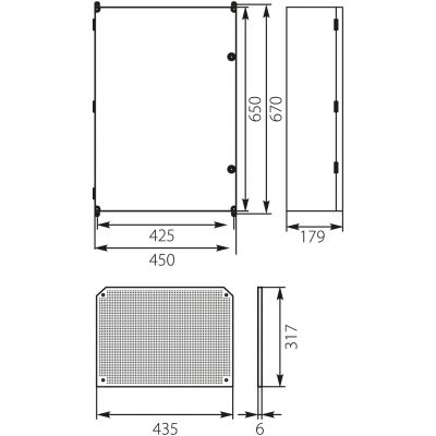 Obudowa 650x450x196mm IP65 z płytą montażową UNIbox Uni‑3 43.3 OPATÓWEK (43.3)