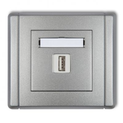 KARLIK FLEXI Gniazdo pojedyncze USB-AA 3.0 srebrny metalik 7FGUSB-5 (7FGUSB-5)