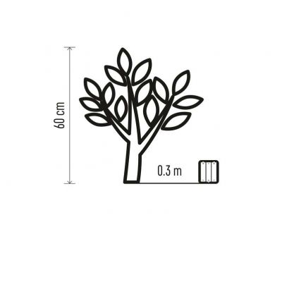 Świąteczne gałązki z perełkami 24 LED ciepła biel timer 3 szt IP20 EMOS (DCTW08)