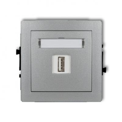 KARLIK DECO Mechanizm gniazda pojedynczego USB-AA 2.0 srebrny metalik 7DGUSB-1 (7DGUSB-1)