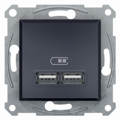Asfora Ładowarka USB 2.1A bez ramki antracyt SCHNEIDER (EPH2700271)