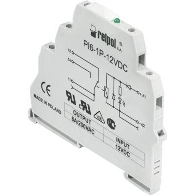 RELPOL Przekaźnik Interfejsowy PI6-1P-230VAC/DC (SZARE) (CE) 858559 (858559)
