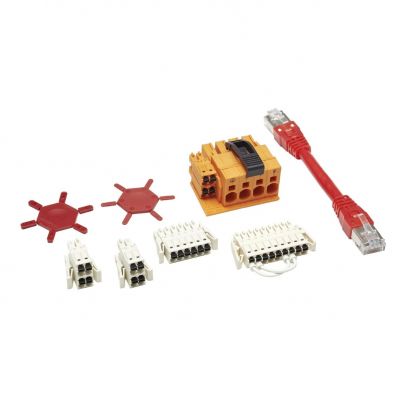 Single drive connectors and Sercos cable for Lexium 62 single drive - 0.09 m VW3E6001 SCHNEIDER (VW3E6001)