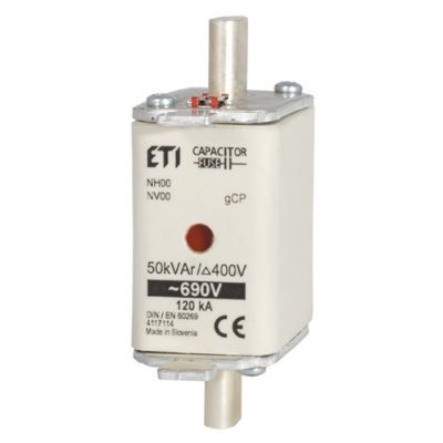 Wkładka topikowa NH kondensatorowa NH00 gCP 25kVAr/690V 004117111 ETI (004117111)