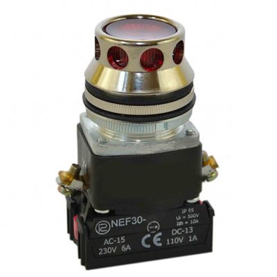 Przycisk NEF30-KL Y/D230V czerwony (W0-NEF30-KL Y/D230V C)