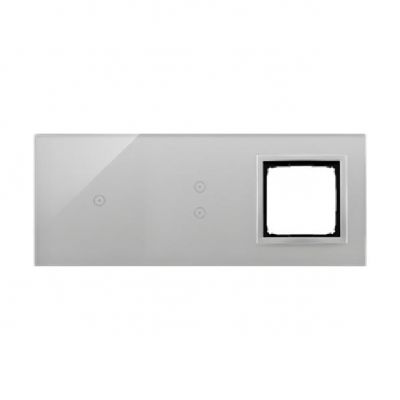 Simon 54 Touch Panel dotykowy S54 Touch 3 moduły 1 pole dotykowe + 2 pola dotykowe pionowe + 1 otwór na osprzęt S54 srebrna mgła DSTR3130/71 (DSTR3130/71)