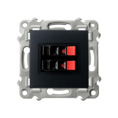 SZAFIR Gniazdo głośnikowe podwójne - kolor czarny metalik GG-2Z/m/33 OSPEL (GG-2Z/m/33)