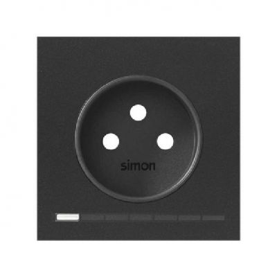 Simon 100 Panel 1-krotny: iO gniazdo z uziemieniem  czarny mat 10020126-238 (10020126-238)