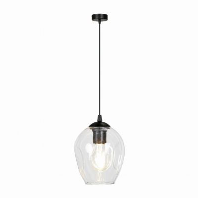 IRIS 1P E27, lampa wisząca, max. 60W, czarny-transparent AD-LD-6326B-TRE27SP ORNO (AD-LD-6326B-TRE27SP)