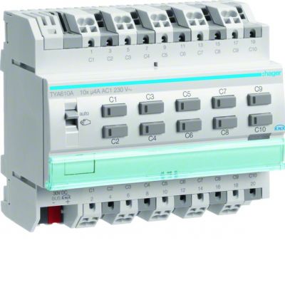 HAGER KNX s Sterownik załączający / żaluzjowy 4 A, 10-/5-kr, 6 mod TYA610A (TYA610A)