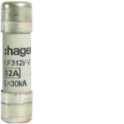 Wkładka bezpiecznikowa cylindryczna CH-10 10x38mm gPV 12A 1000VDC LF312PV HAGER (LF312PV)