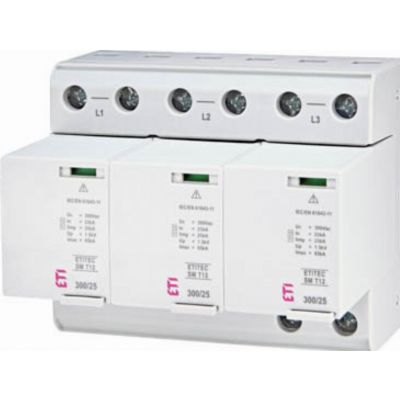 Ogranicznik przepięć T1+T2 (B+C) - bez prądu upływu ETITEC SM T12 300/25 3+0 002440560 ETI (002440560)