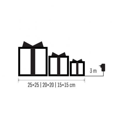 Świąteczne prezenty 72 LED srebrne zimna biel timer IP44 EMOS (DCFC10)