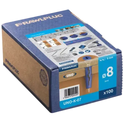 Kołek uniwersalny 8mm 100szt. RAWLPLUG (UNO-K-08)