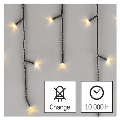 Lampki choinkowe sople XMAS różne tryby 9W 600LED 10m IP44 ciepły biały D4CW03 EMOS (D4CW03)