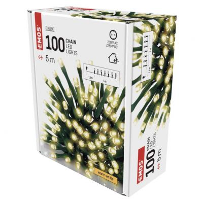 Lampki choinkowe Classic 100LED 5m ciepła biel IP20 (D4GW02)