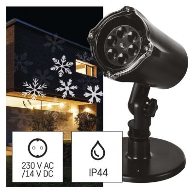 Projektor LED śnieżynki zimna biel IP44 (DCPC04)