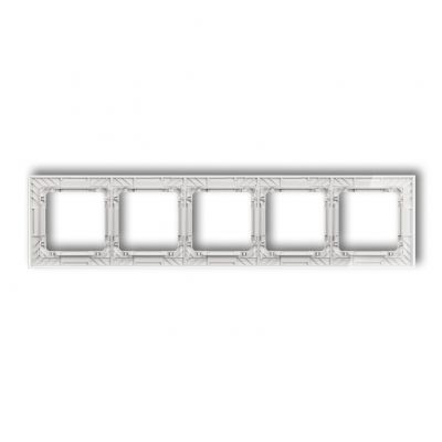 KARLIK DECO Ramka uniwersalna pięciokrotna transparentna DECO Art - efekt szkła (ramka: transparentna; spód: biały) transparentny 52-0-DRS-5 (52-0-DRS-5)