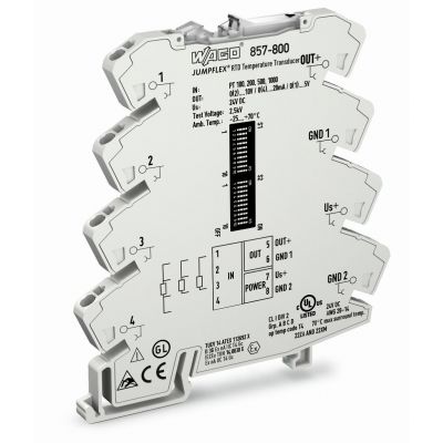 Przetwornik pomiarowy JUMPFLEX temperaturowy dla Pt i rezystancji 857-800 WAGO (857-800)