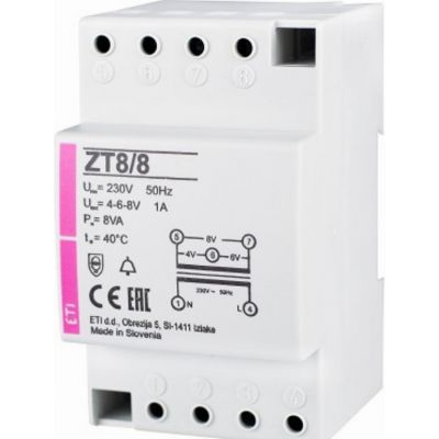 Transformator dzwonkowy 8 VA 230V/12V ZT 8/12 002411006 ETI (002411006)