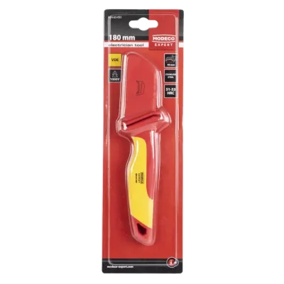 Izolowany nóż dla elektryka ostrze hakowe ze stopką 180mm VDE RAWLPLUG (MN-63-055)