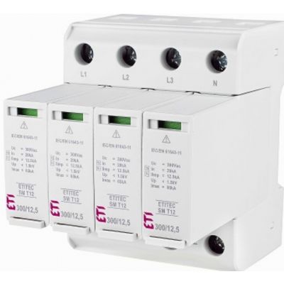 Ogranicznik przepięć T1+T2 (B+C) - bez prądu upływu ETITEC SM T12 300/12,5 3+1 RC 002440551 ETI (002440551)