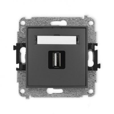 KARLIK ICON Gniazdo pojedyncze USB A-A 2.0 grafitowy mat 28IGUSB-1 (28IGUSB-1)