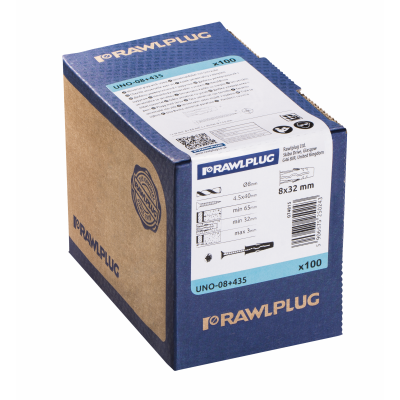 Kołek uniwersalny UNO 8mm z wkrętem 4,5x40mm 100szt. RAWLPLUG (UNO-08+435)