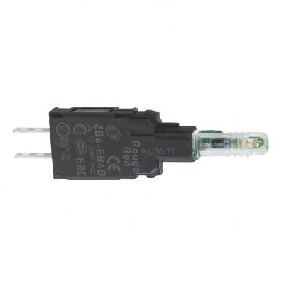 Harmony XB6 Korpus przycisku z elementem świetlnym zielony 12-24V LED standardowy Faston ZB6EB3B SCHNEIDER (ZB6EB3B)