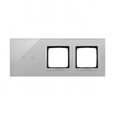 Simon 54 Touch Panel dotykowy S54 Touch 3 moduły 2 pola dotykowe poziome + 2 otwory na osprzęty S54 srebrna mgła DSTR3200/71 KONTAKT (DSTR3200/71)